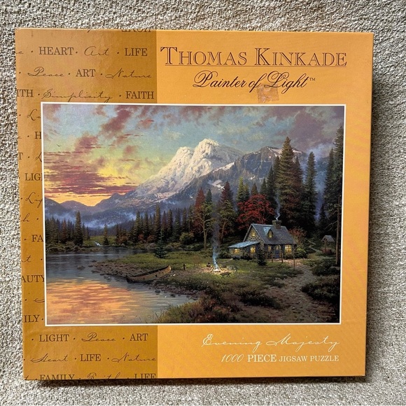 Thomas Kinkade Painter of Light: EVENING MAJESTY 1000 pcs Puzzle New - Picture 1 of 3